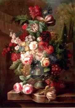 unknow artist Floral, beautiful classical still life of flowers.066